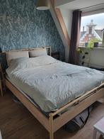 Bjorksnas IKEA bed met lattenbodem en matras, Ophalen, Gebruikt, Beige, Tweepersoons