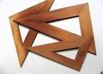 Drie mooie vintage houten teken driehoeken, Ophalen of Verzenden, Gebruikt, Overige typen