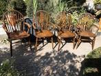 Antieke Windsor stoelen 4x, Huis en Inrichting, Stoelen, Ophalen, Gebruikt, Bruin, Vier