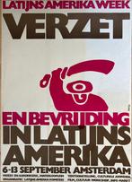Orginele poster 1980 latijns amerika week VERZET, Ophalen of Verzenden, Gebruikt, Rechthoekig Staand, Overige onderwerpen