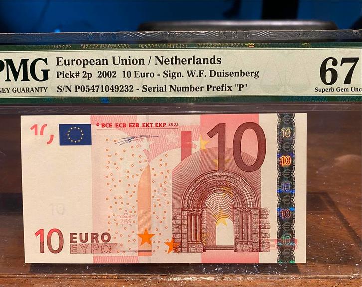 10 Euro Biljet Nederland 2002 PMG 67, Postzegels en Munten, Bankbiljetten | Europa | Eurobiljetten, Los biljet, België, 10 euro
