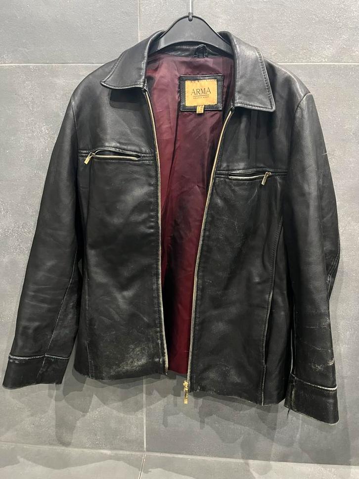 Vintage ARMA Leren Jas - Dames - Maat 38 (NL), Kleding | Dames, Jassen | Winter, Gedragen, Maat 38/40 (M), Zwart, Ophalen of Verzenden