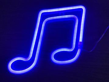 Neon muzieknoot blauw decoratie (t.e.a.b.) beschikbaar voor biedingen