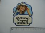 sticker Shell shop oil tanstation pomp pinup retro vintage, Overige typen, Zo goed als nieuw, Verzenden