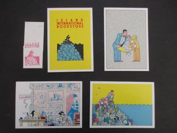 Joost Swarte - Set 4 kaarten Island International Bookstore beschikbaar voor biedingen