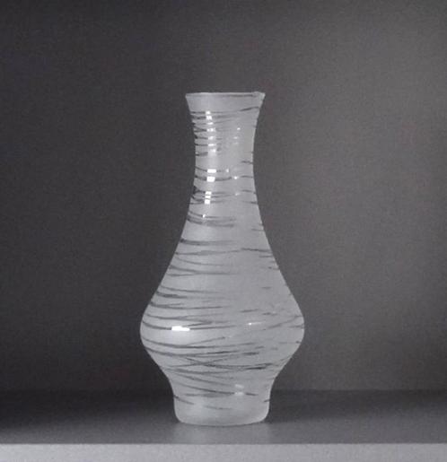 Glazen vaas “zebra”, combinatie helder en gematteerd glas, Antiek en Kunst, Antiek | Glas en Kristal, Ophalen of Verzenden