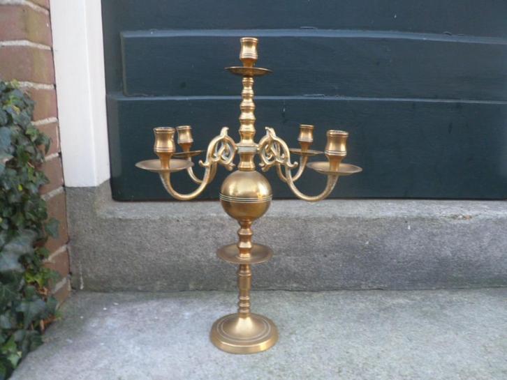 Koperen KANDELAAR messing 5 lichts kandelaber 45 cm hoog, Antiek en Kunst, Antiek | Kandelaars, Koper of Brons, Ophalen of Verzenden
