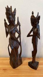 Twee Aziatische danseressen pallisanderhout ca. 30 cm., Ophalen of Verzenden