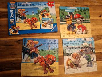 Paw Patrol Puzzel - 3x49 stukjes beschikbaar voor biedingen