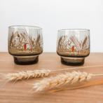 Rookglas glazen met wildflower graanmotief, set van 6, Ophalen of Verzenden, Zo goed als nieuw