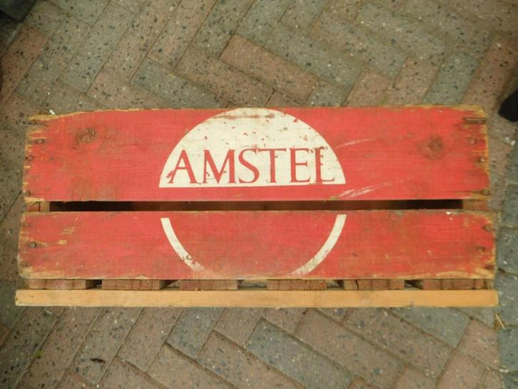 Originele 62j Vintage Amstel bier houtenkrat/kist  uit 1963, Verzamelen, Biermerken, Gebruikt, Overige typen, Amstel, Ophalen of Verzenden