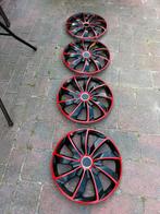 16” wieldoppen zwart met rood, Ophalen of Verzenden, Zo goed als nieuw