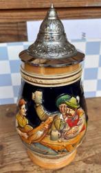 Duitse bierpul met tinnen deksel (ca. 25 cm), Verzamelen, Biermerken, Ophalen of Verzenden, Zo goed als nieuw, Pul(len), Overige merken