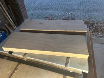 2x Massief Eiken Wandplank 60cm beschikbaar voor biedingen