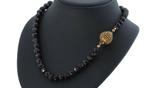 Bienkurve 14k gouden slot granaten dames ketting antiek