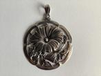 art nouveau/jugenstil zilveren hanger A. Meijer, Ophalen of Verzenden, Zo goed als nieuw, Bloem of Plant, Zilver