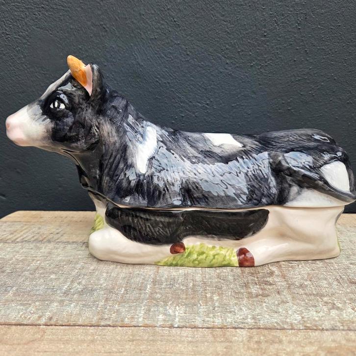 Michel Caugant terrine, gesigneerd, model koe, Antiek en Kunst, Antiek | Keramiek en Aardewerk, Ophalen of Verzenden