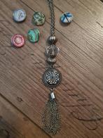 Zilveren ketting met verwisselbare stenen, Nieuw, Ophalen of Verzenden, Zilver, Overige materialen