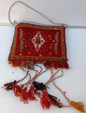 Vintage Perzisch Tapijt Tas Kelim Handgeknoopt Oud Wandkleed beschikbaar voor biedingen