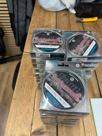 partij 20 rollen shimano trout line 150m 22,5/00 5,4 kilo  beschikbaar voor biedingen
