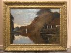 “Olieverf Ger van Vliet – Hollands landschap – incl. lijst”, Antiek en Kunst, Ophalen of Verzenden