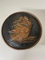 Koperen wandbord zeilschip, Antiek en Kunst, Antiek | Wandborden en Tegels, Ophalen of Verzenden