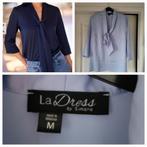 Mooi blousje blouse ladress m la dress l. blauw violetta, Maat 38/40 (M), Zo goed als nieuw, LaDress, Verzenden