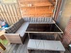 Hoek loungeset wicker 180x240 + tafel en bankje, Tuin en Terras, Ophalen, Zo goed als nieuw, Wicker