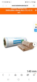 Knauf naturoll 032 glaswol 2 rollen (1 verpakking), 12 cm of meer, Nieuw, Ophalen of Verzenden, 15 m² of meer