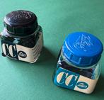Talens twee oude inktpotten azuurblauwe en blauwzwarte inkt, Verzamelen, Ophalen, Gebruikt, Overige typen, Overige merken