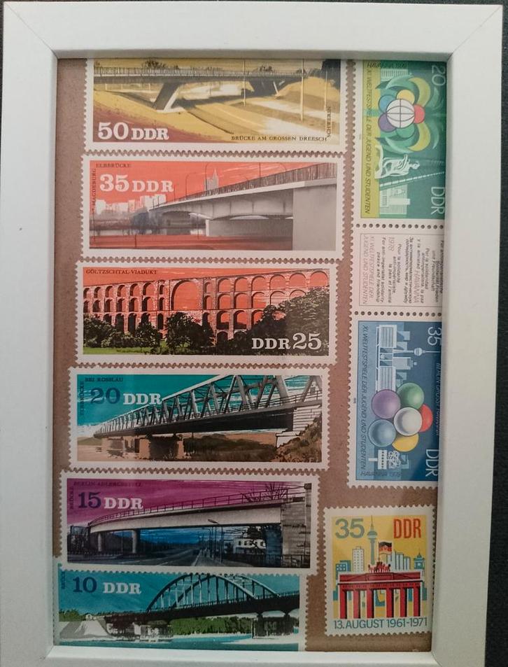 Ingelijste DDR Bruggepostzegels, Postzegels en Munten, Postzegels | Volle albums en Verzamelingen, Buitenland, Ophalen of Verzenden