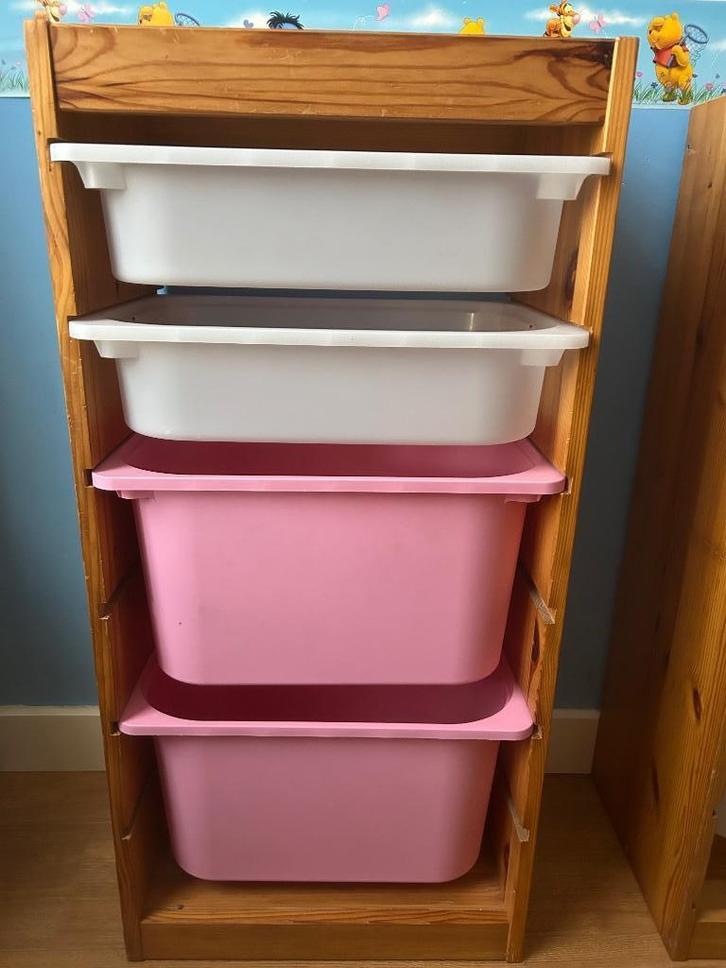 Trofast IKEA grenen kast met 4 bakken, Kinderen en Baby's, Kinderkamer | Commodes en Kasten, Gebruikt, 90 tot 105 cm, Minder dan 75 cm