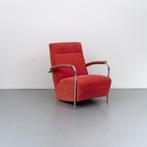 1 Leolux Scylla fauteuil hoge rug rood gemeleerd, Ophalen of Verzenden, Zo goed als nieuw, Leer