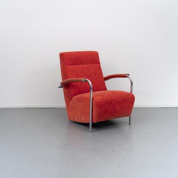 1 Leolux Scylla fauteuil hoge rug rood gemeleerd beschikbaar voor biedingen