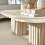 Travertin salontafel ovaal 120x70 NIEUW IN KIST!, Ophalen, Overige materialen, 100 tot 150 cm, Nieuw