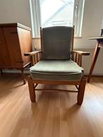 Eiken houten stoel met groene kussens, Antiek en Kunst, Ophalen
