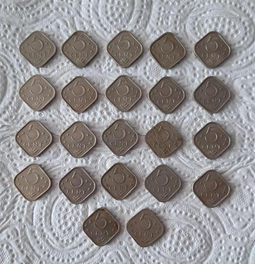 TE KOOP! 22 Munten 5c van Nederlandse Antillen uit 1971!, Postzegels en Munten, Munten | Nederland, Setje, 5 cent, Koningin Juliana