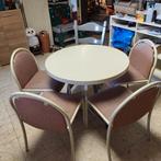 Ronde eettafel met stoelen gratis industrieël, Huis en Inrichting, Tafels | Eettafels, Gebruikt, Gratis, Rond, Gratis