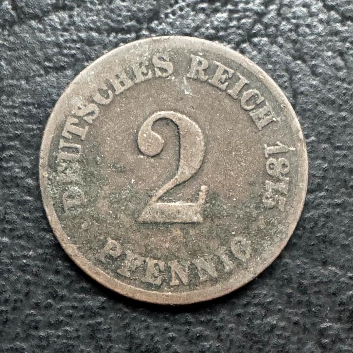 Duitsland 2 pfennig 1875 C, Postzegels en Munten, Munten | Europa | Niet-Euromunten, Duitsland, Ophalen of Verzenden