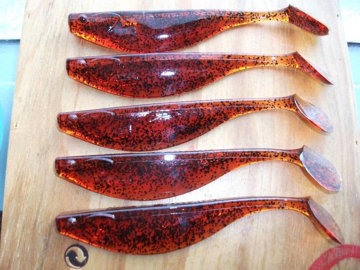 5 stuks Mann's Paddle Shads / roofvis shads / kunstaas shads, Watersport en Boten, Hengelsport | Roofvissen, Nieuw, Overige typen