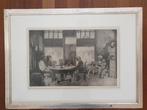 Hele mooi Poppe Damave Zeefdruk Interieur 17 / 100, Antiek en Kunst, Kunst | Litho's en Zeefdrukken, Ophalen of Verzenden