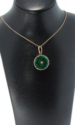 Foto medaillon 14k goud antiek emaille parel hanger vintage, Sieraden, Tassen en Uiterlijk, Antieke sieraden, Verzenden, Goud