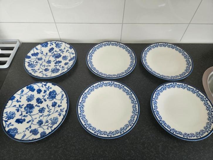 Madame Coco rêve blue servies 6 x, Huis en Inrichting, Keuken | Servies, Zo goed als nieuw, Bord(en), Overige stijlen, Porselein