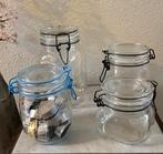 4x retro glazen weckpot / voorraadpot o.a. merk Le Parfait, Ophalen of Verzenden, Zo goed als nieuw, Glas, Pot, Bus of Blik