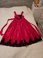 Rood-zwarte galajurk/avondjurk, maat 10-12 jaar, Gebruikt, Meisje, Overige typen, Geen