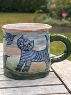 Mok poes kat aardewerk handgemaakt zweden, Ophalen of Verzenden, Zo goed als nieuw