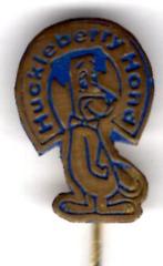 HuckleBerry Hound blauw op koper strip speldje ( R_169 ), Verzenden, Nieuw, Figuurtje, Speldje of Pin