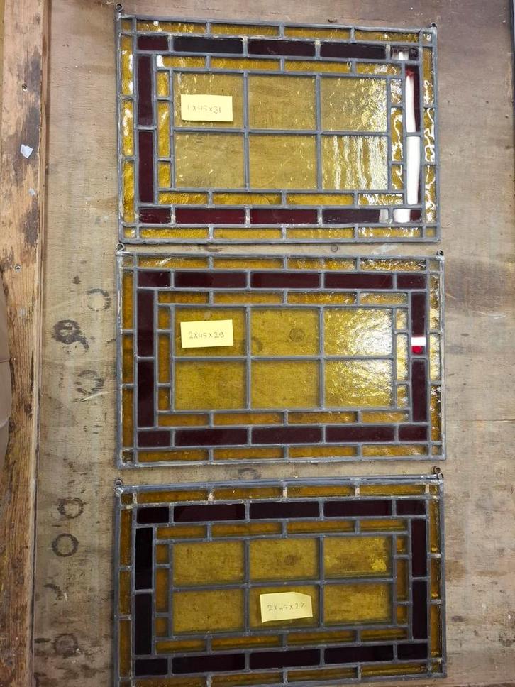 Diverse Glas in Lood Panelen, Antiek en Kunst, Antiek | Glas en Kristal, Ophalen of Verzenden