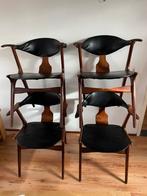 4 vintage cowhorn koehoorn stoelen Teeffelen sixties, Ophalen, Zo goed als nieuw