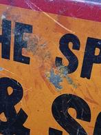 LK Putney & Son gestanst tinnen Pijlbord "The Big Store", Verzamelen, Reclamebord, Gebruikt, ., Ophalen of Verzenden